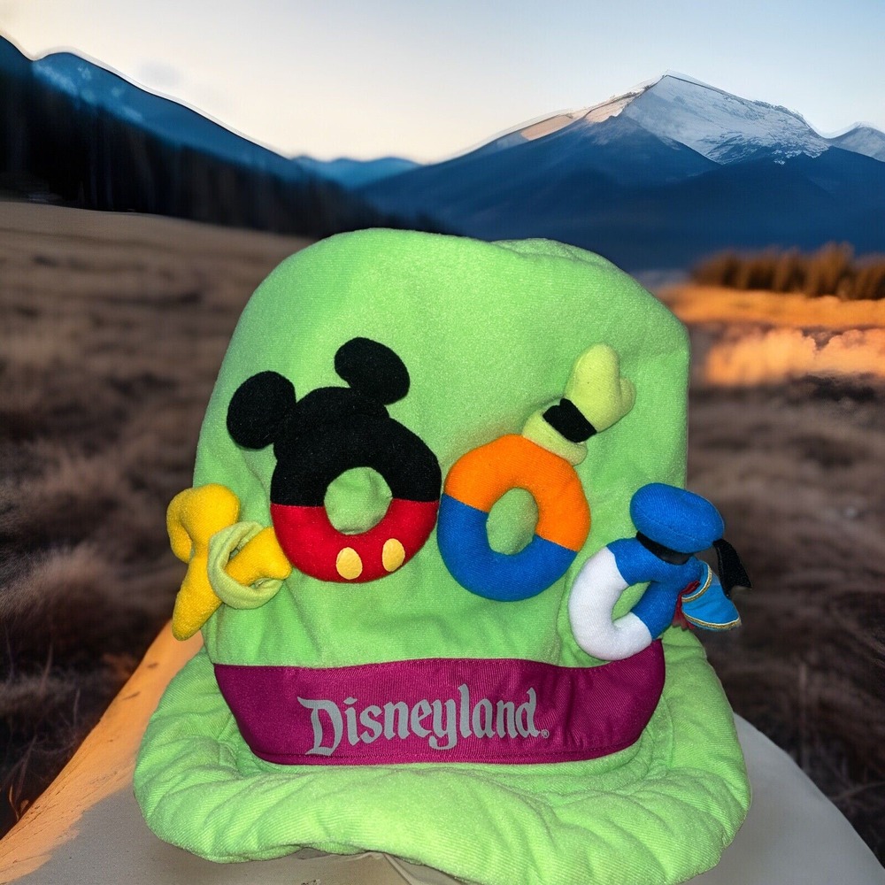 Walt Disney World 2000 Goofy Green Plush Hat Cap Adult Size Numbers Rare Costume